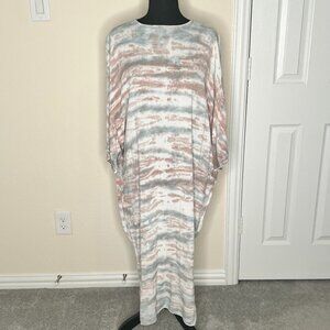 Mono B Oversized Midi Dress with Dolman Sleeves, Tie Dye - S/M